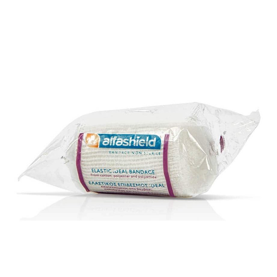 AlfaShield Elastic Ideal Bandange Ελαστικός Επίδεσμος με Κλιπ Συγκράτησης 1 Τεμάχιο – 12cm x 4.5m