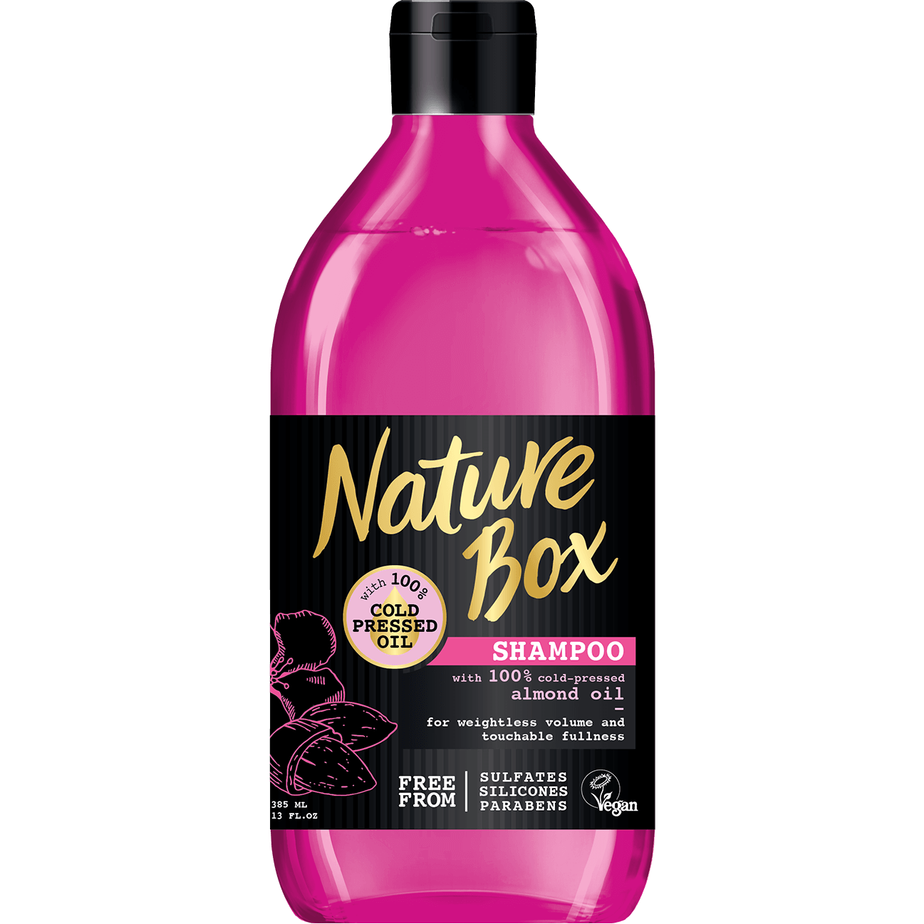 Nature Box Shampoo Almond Σαμπουάν για Όγκο με Έλαιο Αμυγδάλου 385 ml