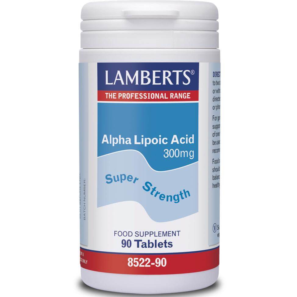 Lamberts Alpha Lipoic Acid Συμπλήρωμα Διατροφής Αντιοξειδωτικής Δράσης με Ρόλο στην Παραγωγή Ενέργειας 300mg 90tabs