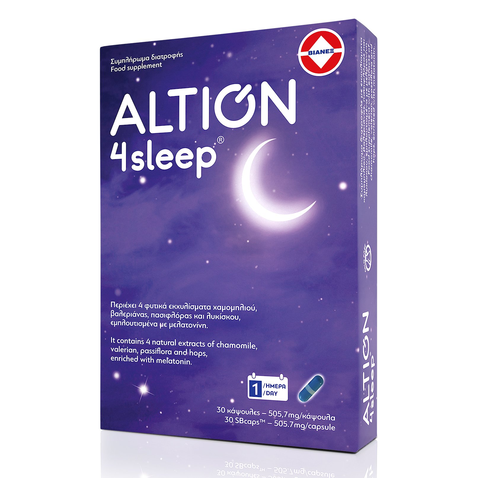 Altion 4sleep Συμπλήρωμα Διατροφής με Μελατονίνη για τη Βελτίωση της Ποιότητας του Ύπνου & της Αϋπνίας 30caps 37654