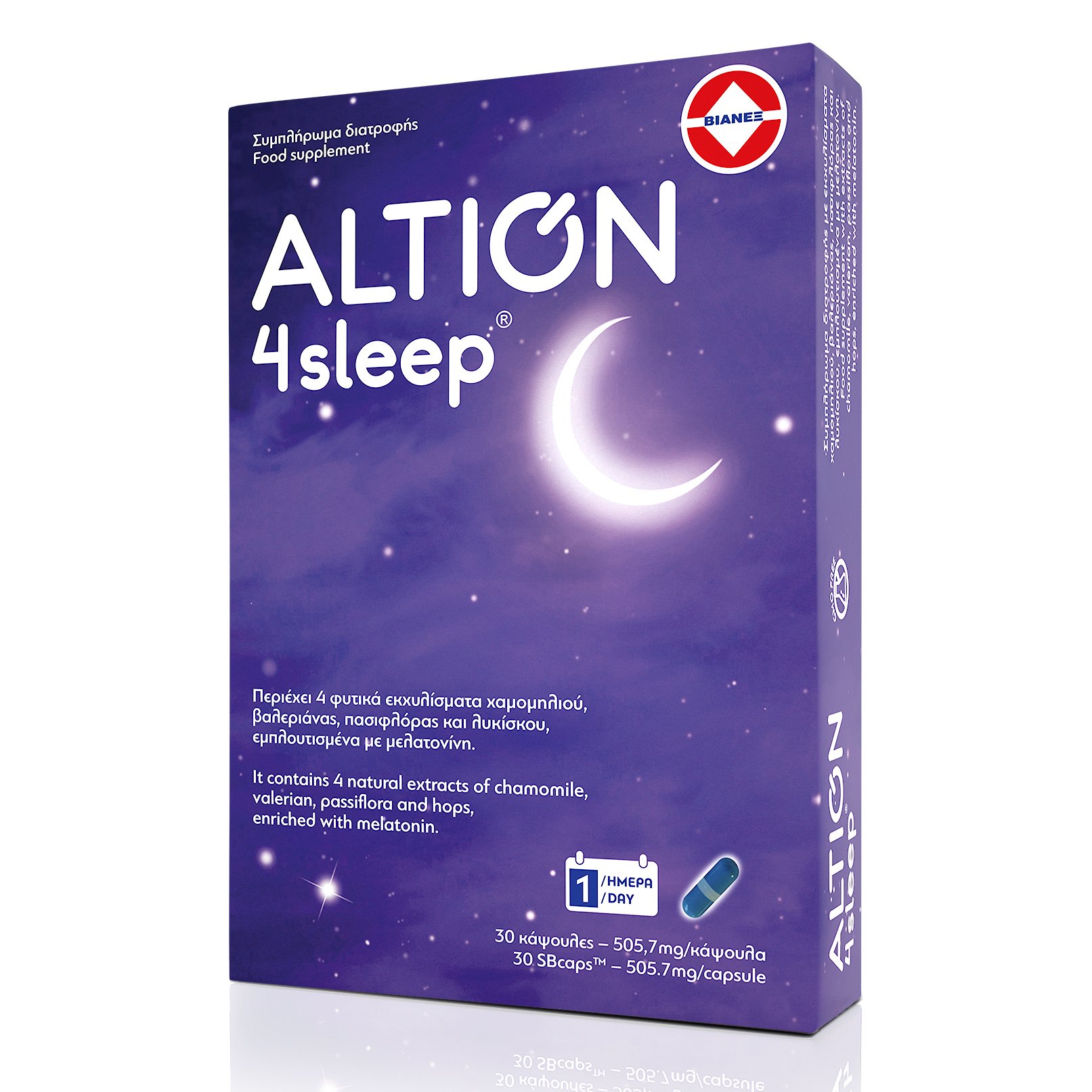 Altion 4sleep Συμπλήρωμα Διατροφής με Μελατονίνη για τη Βελτίωση της Ποιότητας του Ύπνου & της Αϋπνίας 30caps