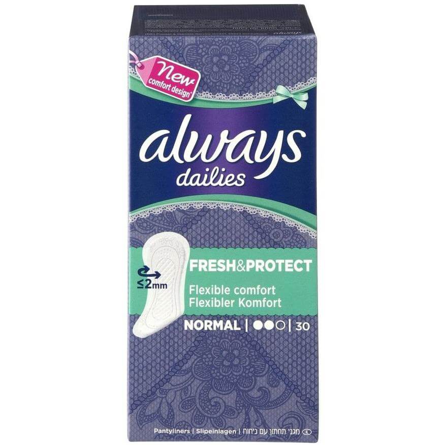 Always Dailies Fresh & Protect Normal Σερβιετάκια με Άνετη Εφαρμογή Όλη Μέρα 30 τεμάχια