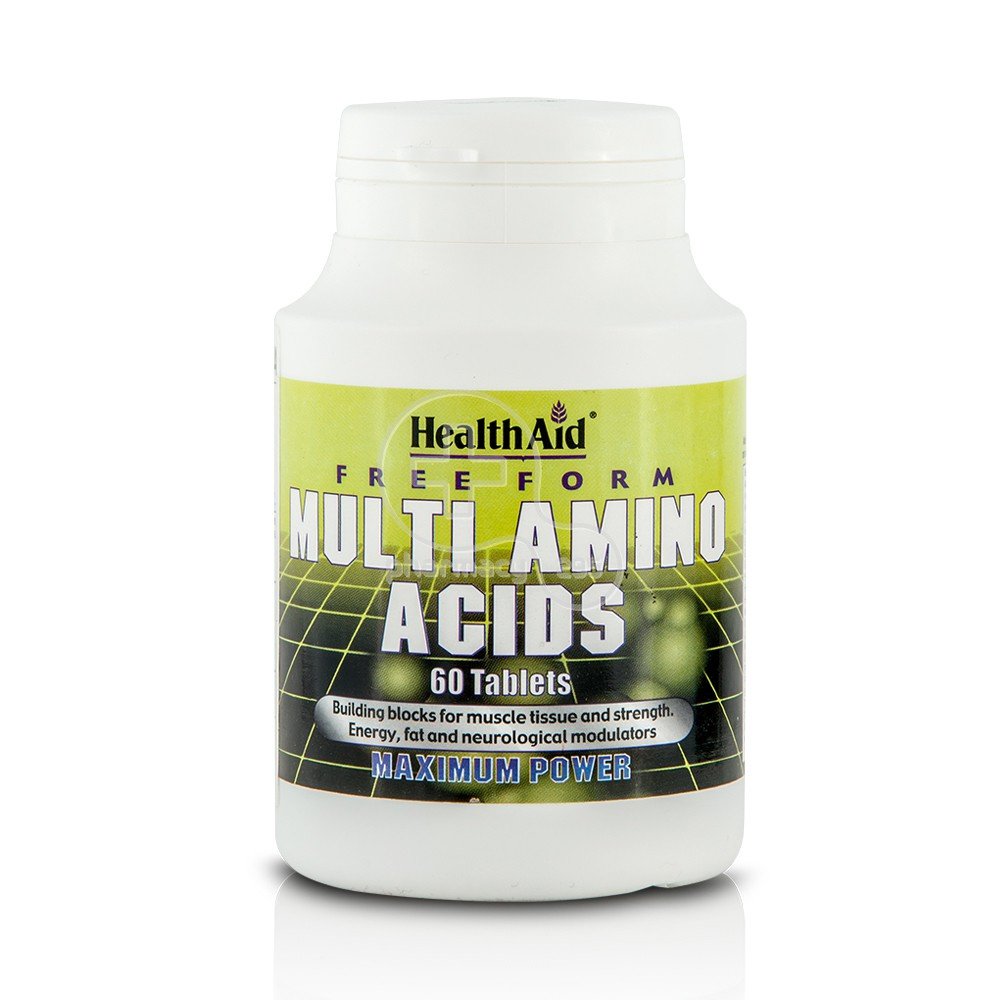 Multi Amino Acids 60tabs – Health Aid,Συμπλήρωμα Διατροφής Ιδανικό για την Συμπλήρωση των Κενών σε Όλα τα Αμινοξέα