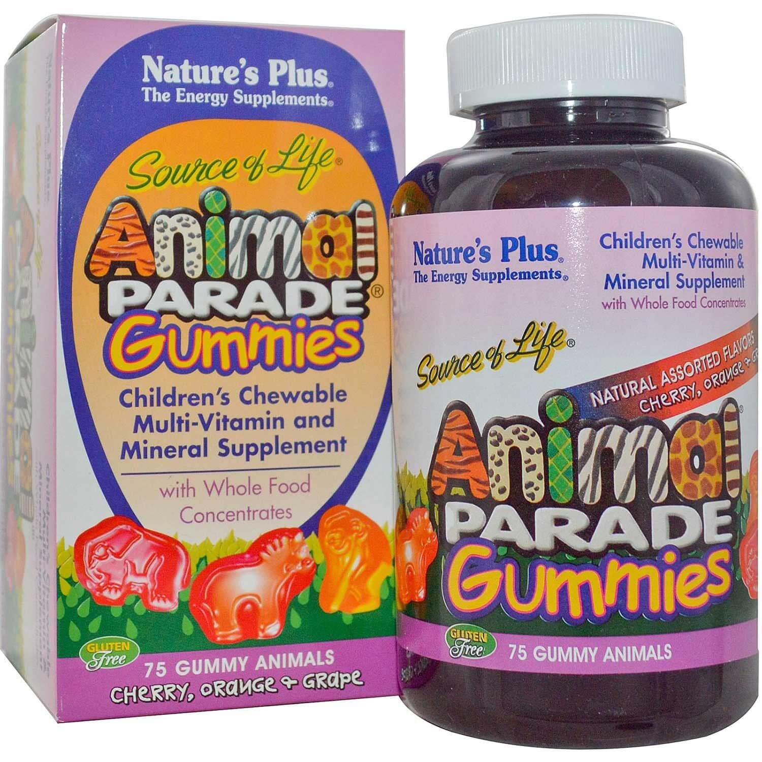 Nature’s Plus Animal Parade Gummies Assorted Συμπλήρωμα Διατροφής Πλούσιο σε Βιταμίνες & Μέταλλα 75 Μασώμενα Ζωάκια