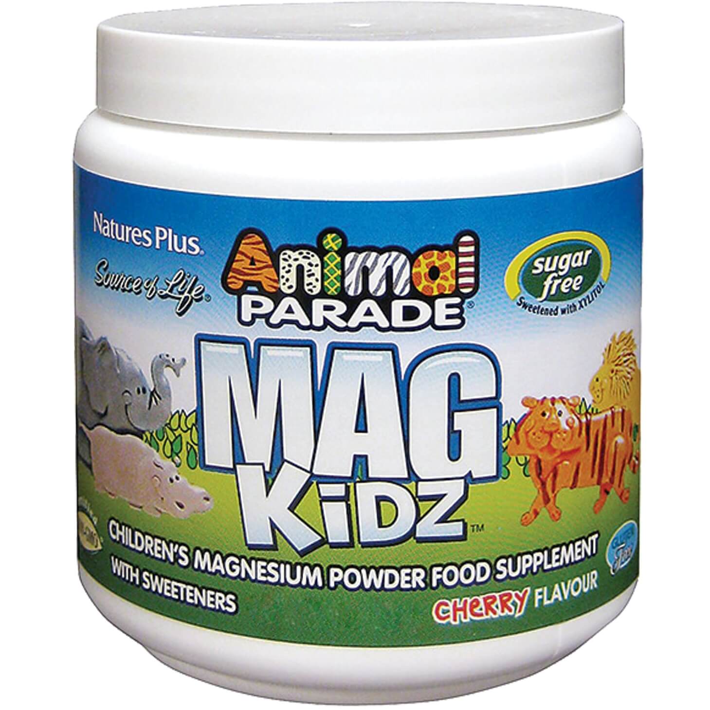 Natures Plus Animal Parade Mag Kidz Powder Συμπλήρωμα Διατροφής σε Σκόνη με Γεύση Κεράσι 145gr