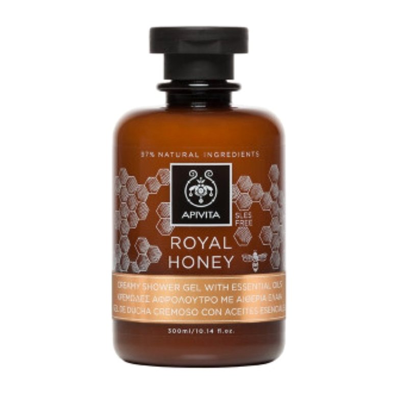 Royal Honey Creamy Shower Gel With Essential Oils 300ml – Apivita,Κρεμώδες Αφρόλουτρο με Αιθέρια Έλαια & Μέλι για Τόνωση & Αναζω