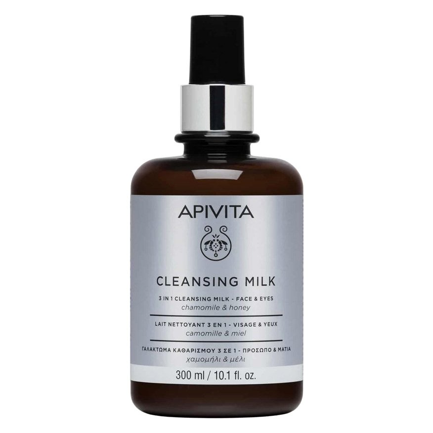 Apivita Cleansing Milk Limited Edition Γαλάκτωμα 3 σε 1 για Πρόσωπο & Μάτια με Χαμομήλι & Μέλι 300ml