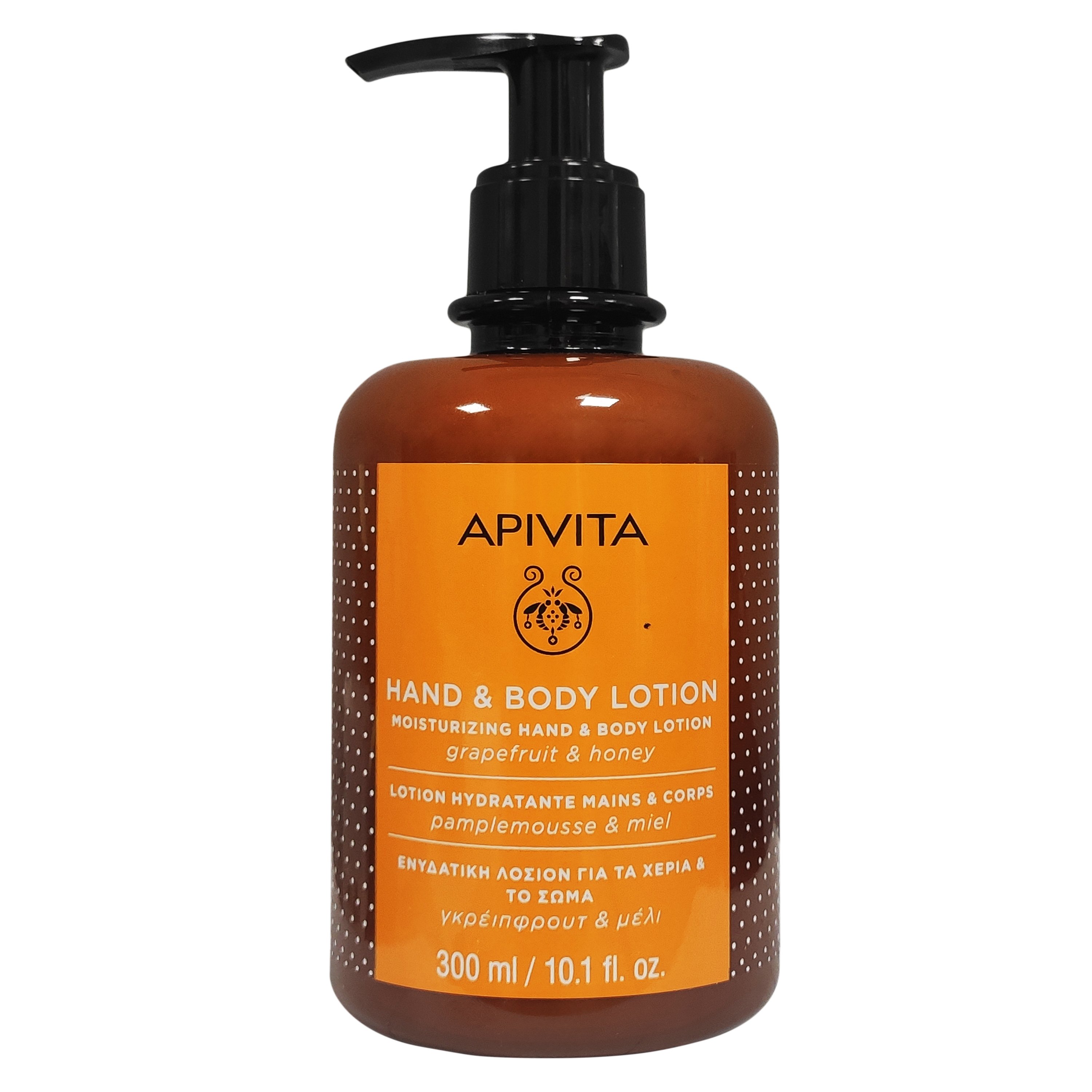 Apivita Hand & Body Lotion Ενυδατική Λοσιόν για τα Χέρια & το Σώμα με Γκρέιπφρουτ & Μέλι 300ml