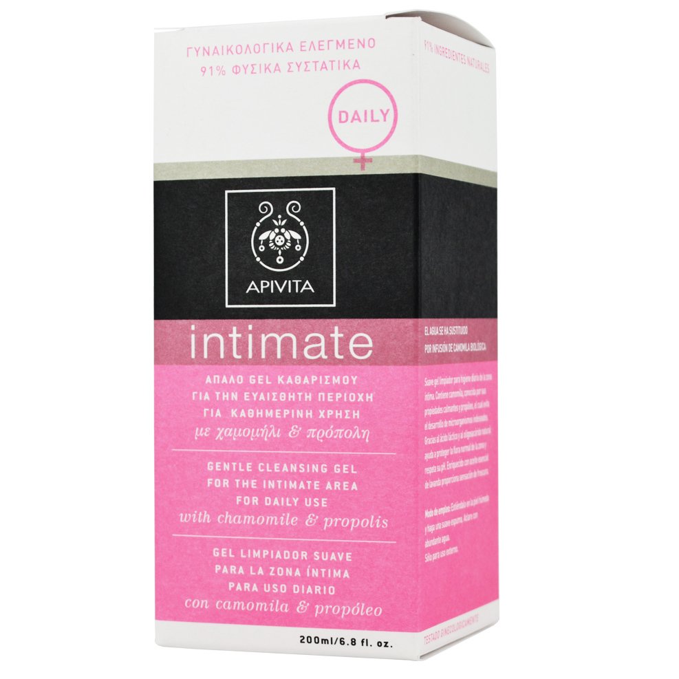 Apivita Intimate Care Daily Απαλό Gel Καθαρισμού για την Ευαίσθητη Περιοχή για Επιπλέον Προστασία με Χαμομήλι & Πρόπολη 200ml