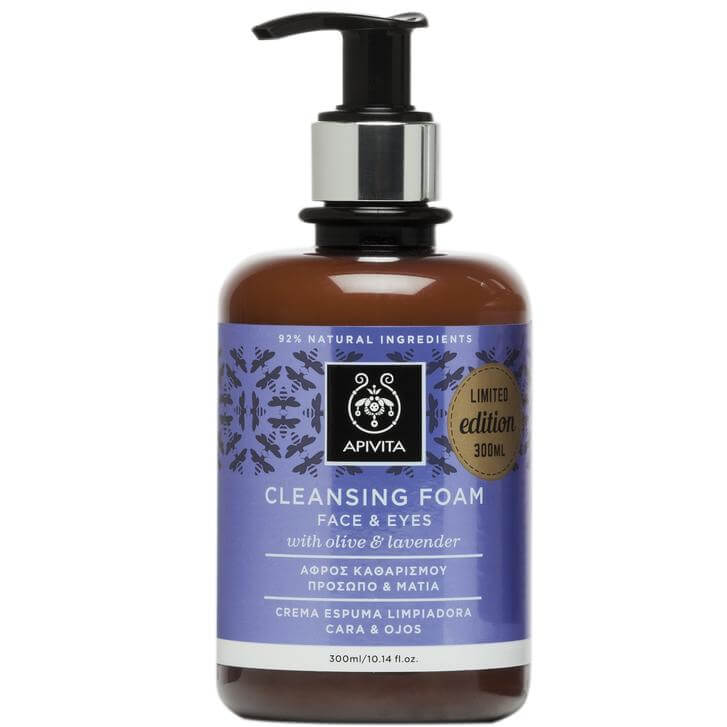 Apivita Cleansing Κρεμώδης Αφρός Καθαρισμού Για Πρόσωπο & Μάτια Με Λεβάντα & Ελιά 300ml