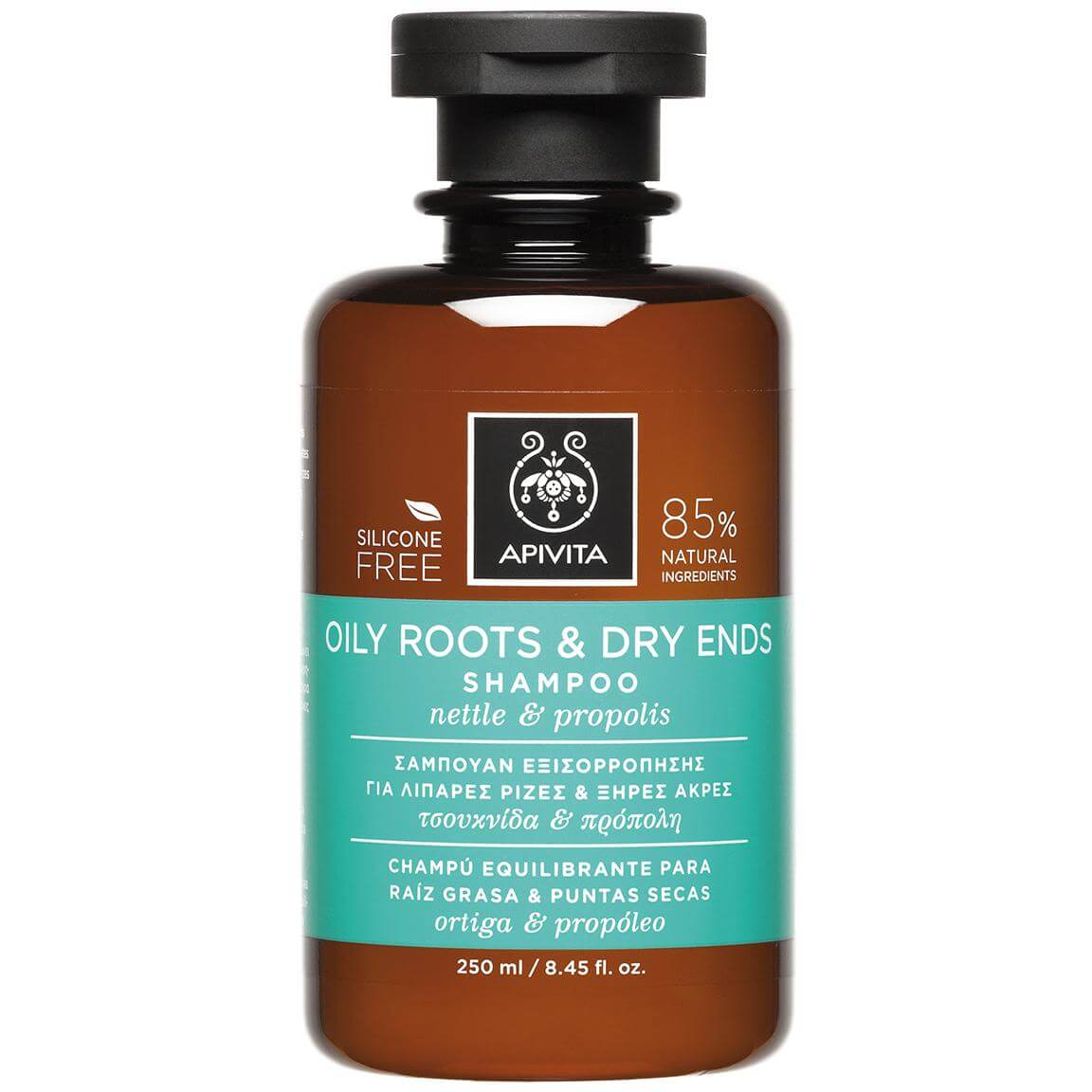 Apivita Oily Roots & Dry Ends Shampoo Σαμπουάν Εξισορρόπησης για Λιπαρές Ρίζες Ξηρές Άκρες με Τσουκνίδα & Πρόπολη 250ml