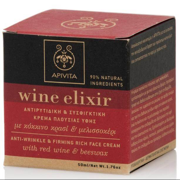 Wine Elixir Anti-Wrinkle & Firming Rich Day Cream 50ml – Apivita,Αντιρυτιδική & Συσφιγκτική Κρέμα Ημέρας Πλούσιας Υφής με Κερί Μ