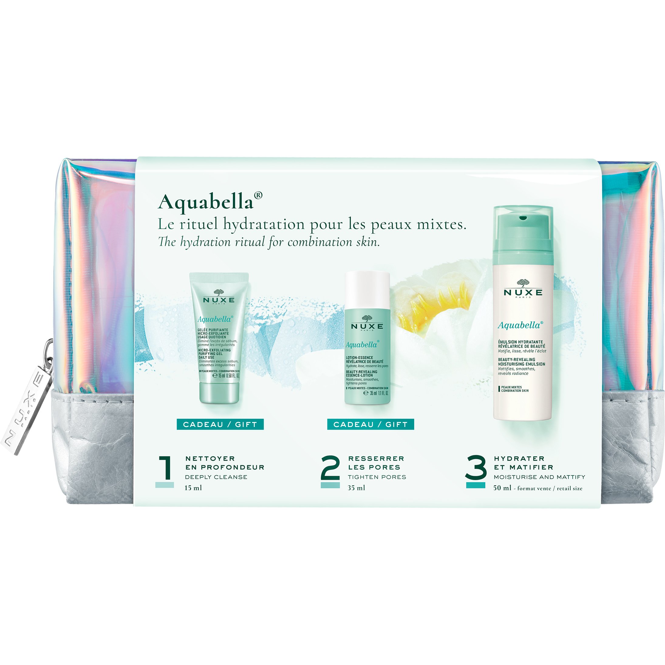 Nuxe Promo Aquabella Beauty-Revealing Moisturising Emulsion 50ml &Δώρο Micro-Exfoliating Purifying Gel 15ml,Essence-Lotion 35ml
