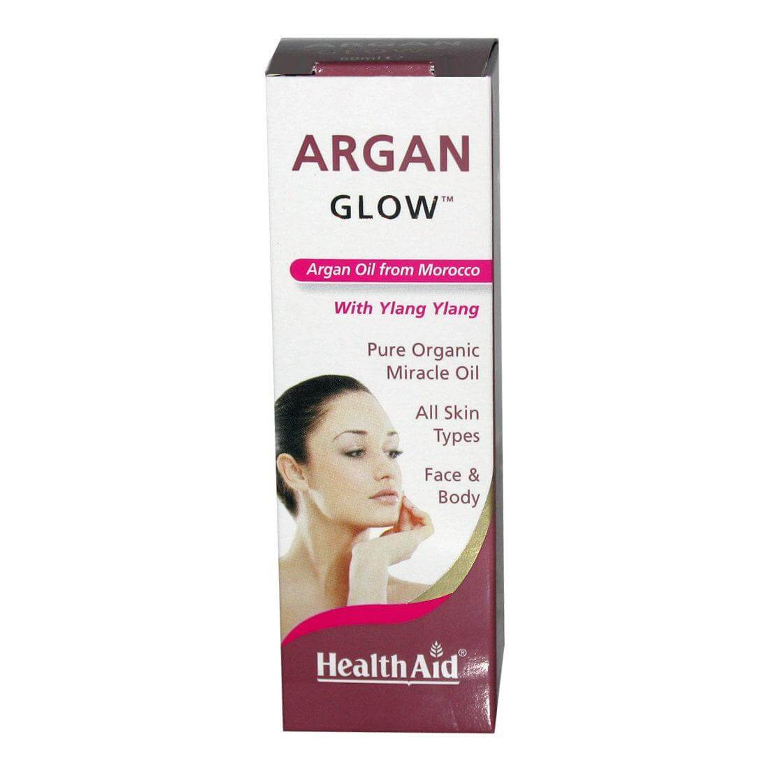 Health Aid Argan Glow Argan Oil Ylang Ylang Οργανικό Έλαιο Αργκάν Προσώπου Σώματος Όλοι οι Τύποι Δέρματος 60ml