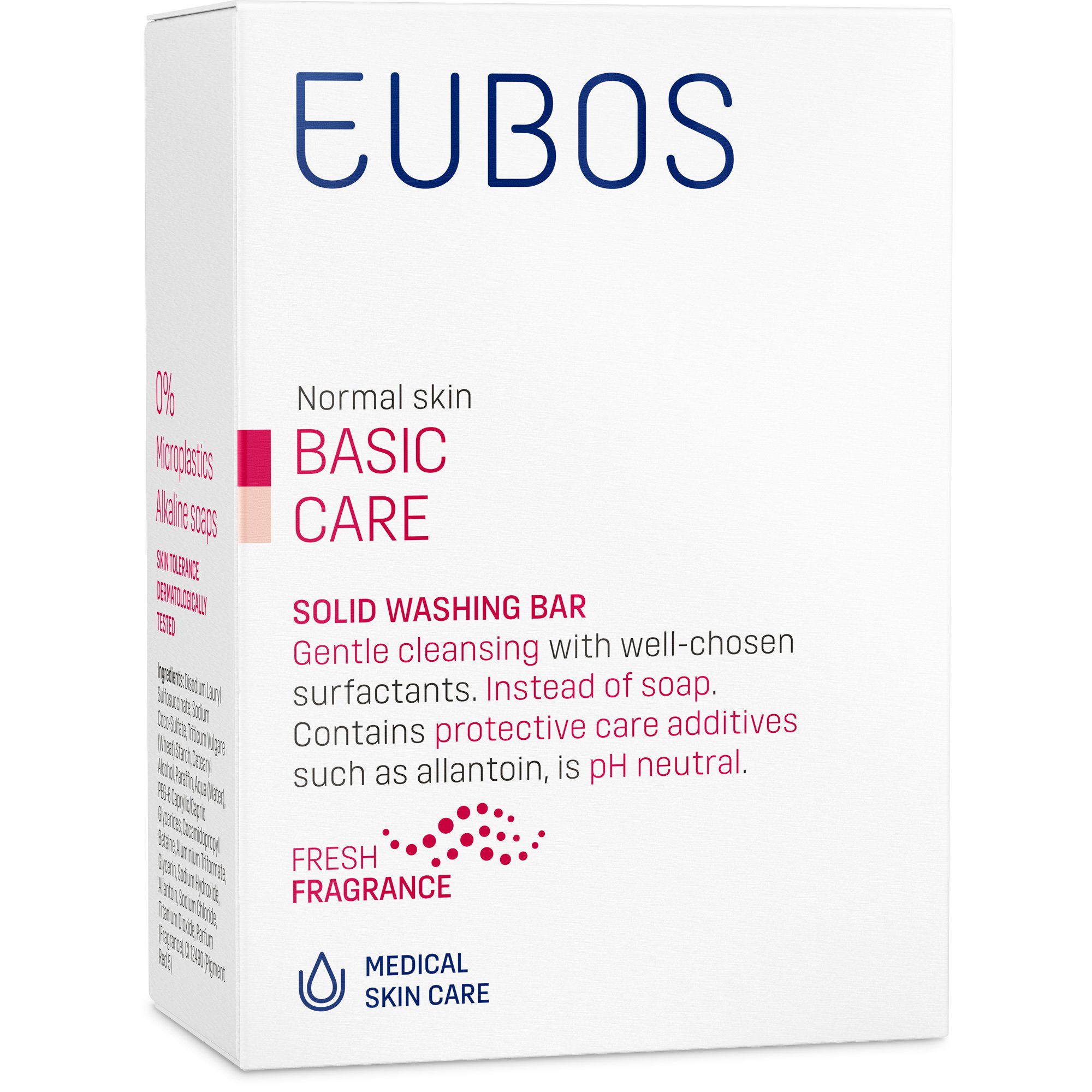 Eubos Solid Washing Bar Στερεή Πλάκα Πλυσίματος για τον Απαλό και Βαθύ Καθαρισμό Προσώπου & Σώματος 125gr Red
