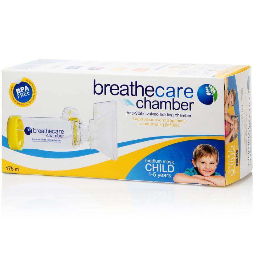 Asepta Breath Champer Child Medium Mask Συσκευή Εισπνοής Φαρμάκου με Αντιστατική Βαλβίδα, Κατάλληλη για Παιδιά 1-5 Ετών 175ml