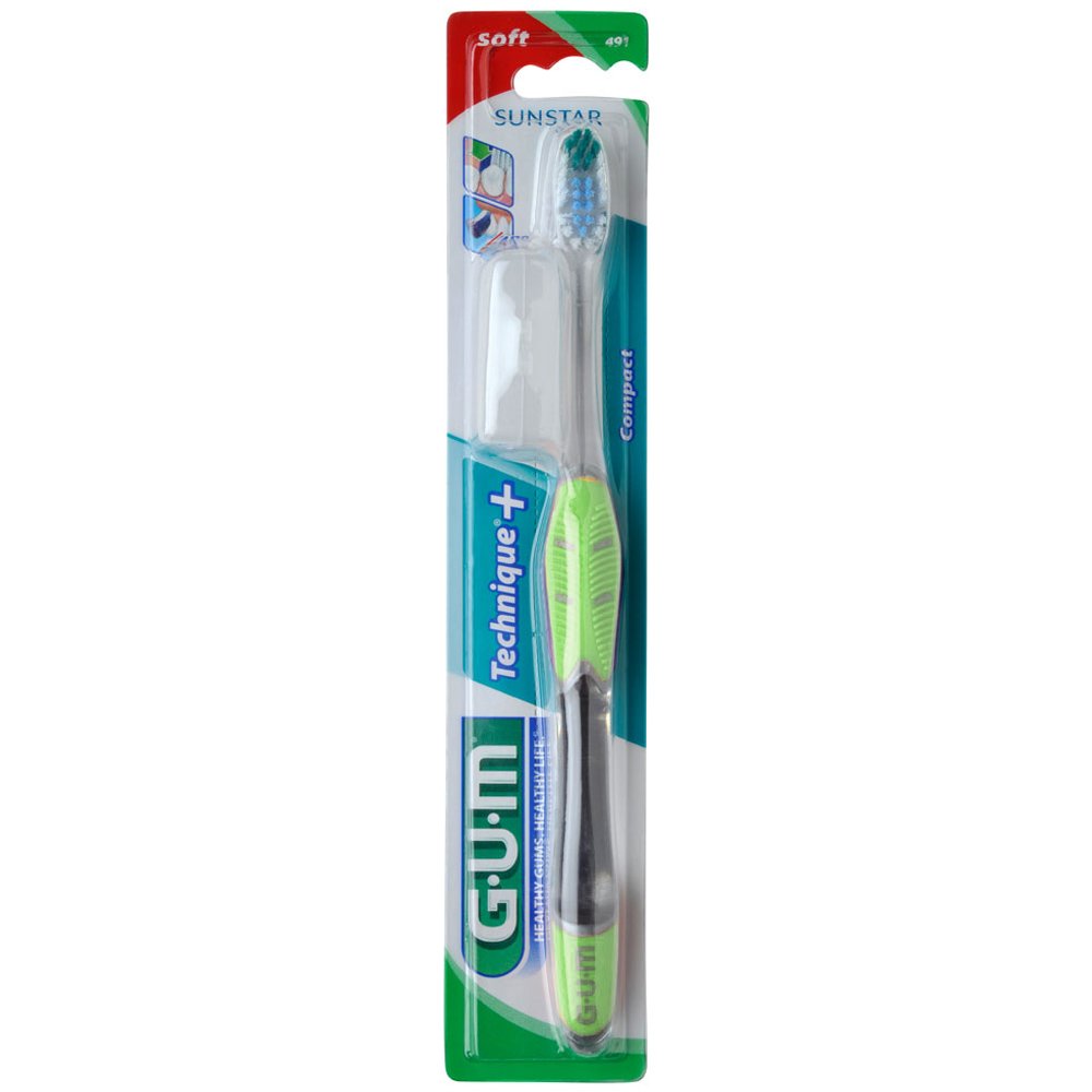 Gum Technique+ Compact Soft Οδοντόβουρτσα με Θήκη Προστασίας (491) – Πράσινο