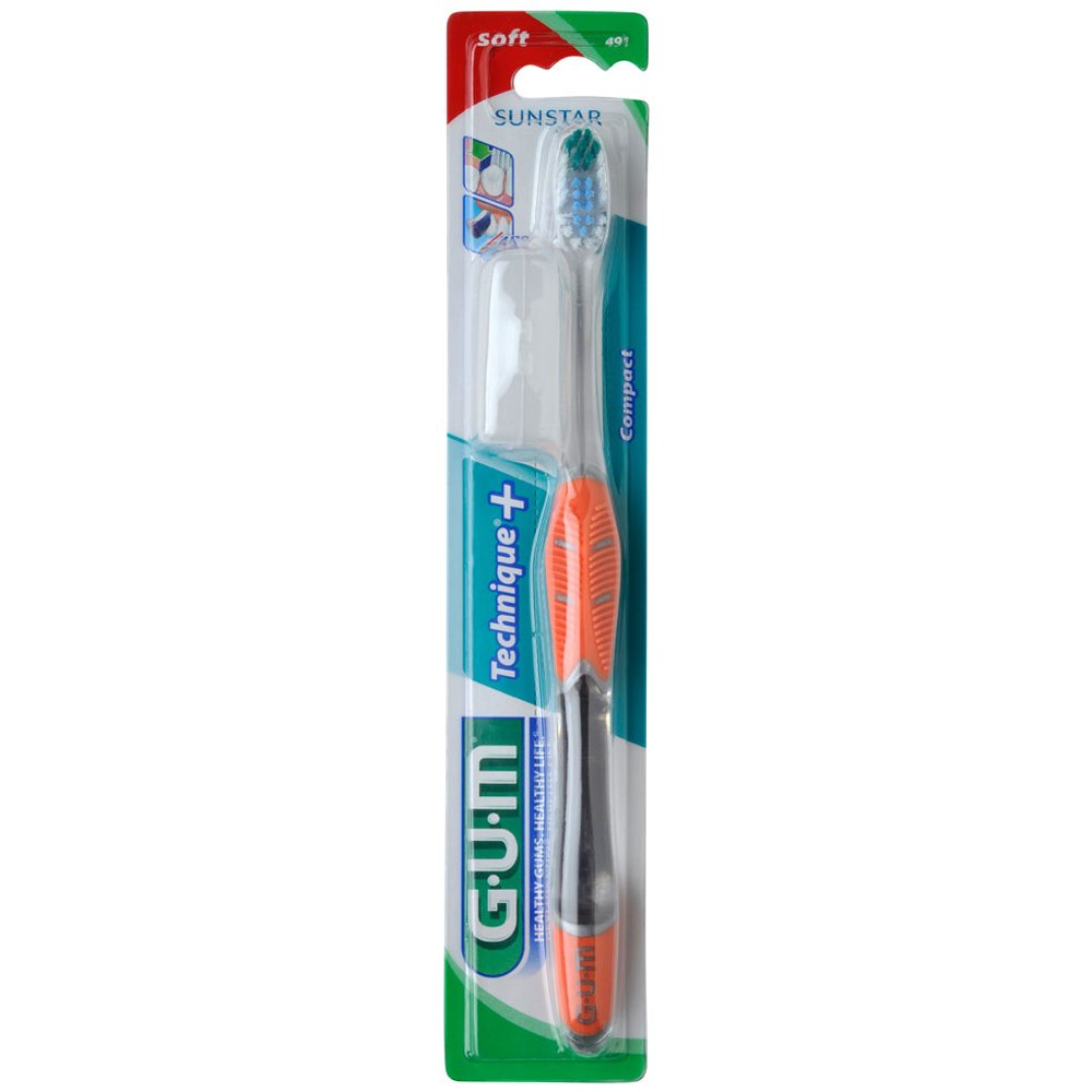 Gum Technique+ Compact Soft Οδοντόβουρτσα με Θήκη Προστασίας (491) – Πορτοκαλί