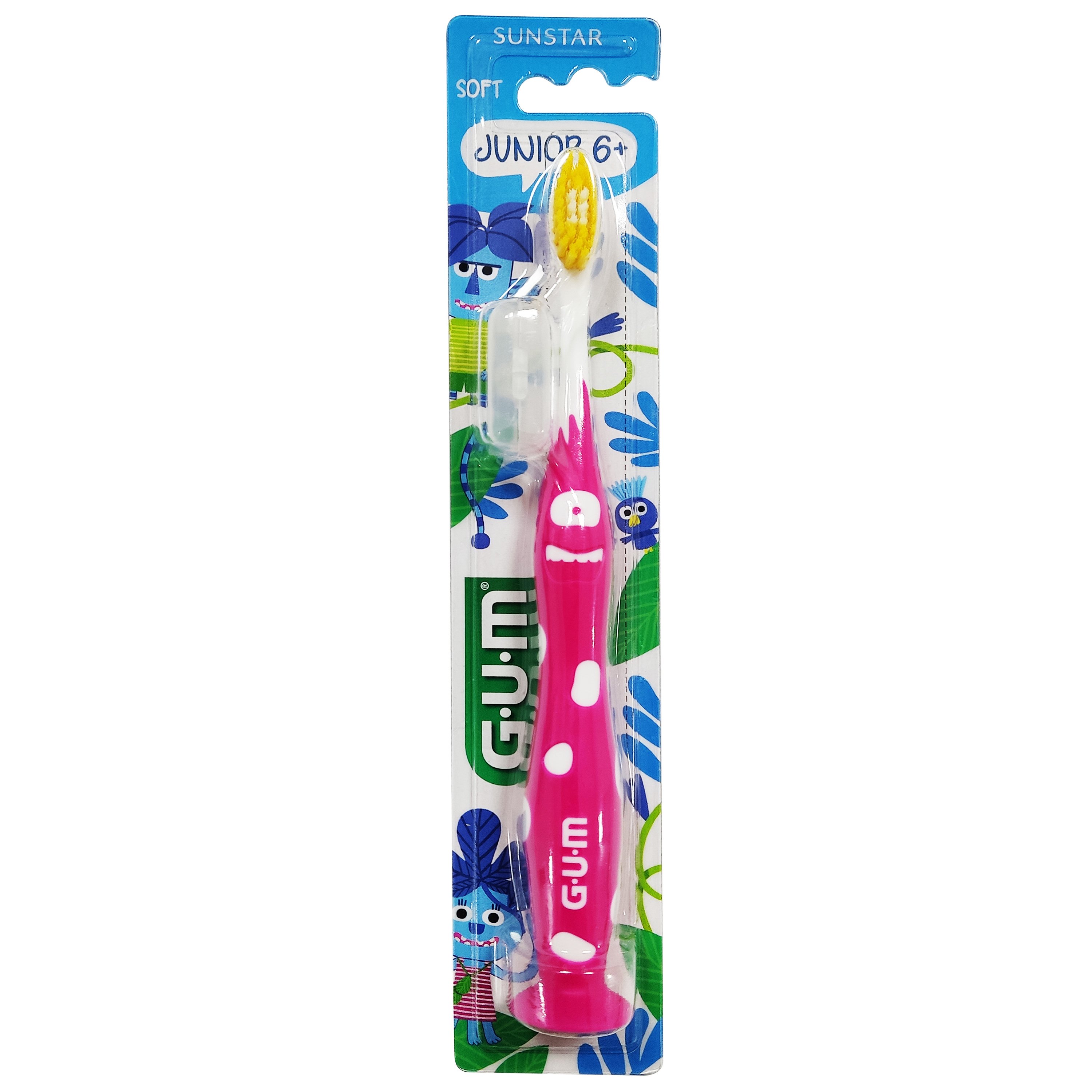 Gum Junior Soft Παιδική Οδοντόβουρτσα με Βεντούζα Στερέωσης 6+ ετών (902) – ροζ