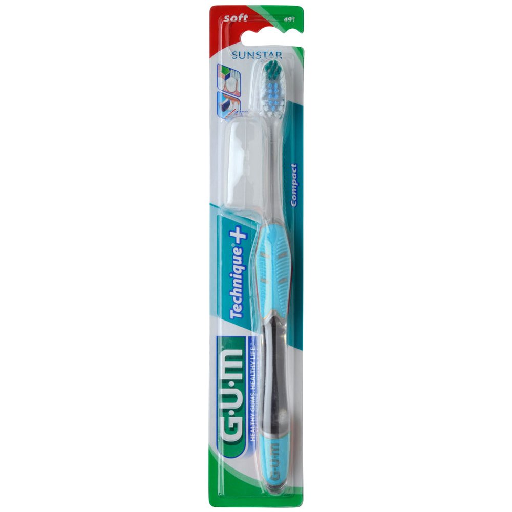 Gum Technique+ Compact Soft Οδοντόβουρτσα με Θήκη Προστασίας (491) – Γαλάζιο