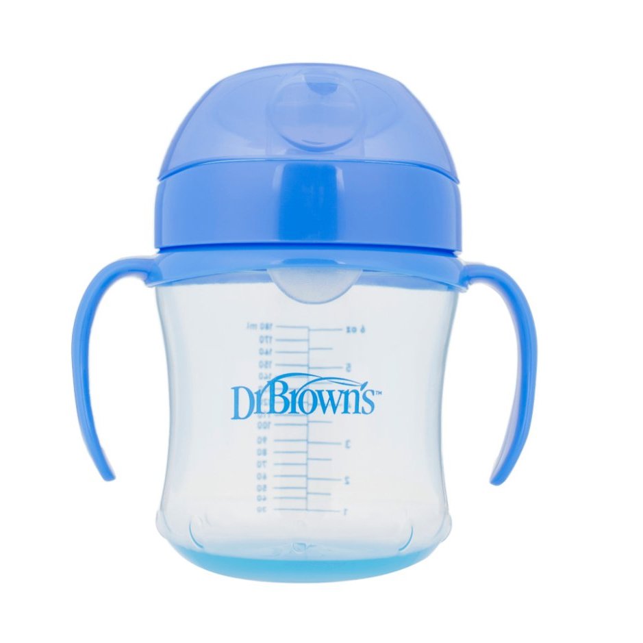 Dr Brown’s Soft Spout Transision Cup Κύπελλο Εκπαίδευσης με Μαλακό Στόμιο, από 6 Μηνών 180ml – μπλε