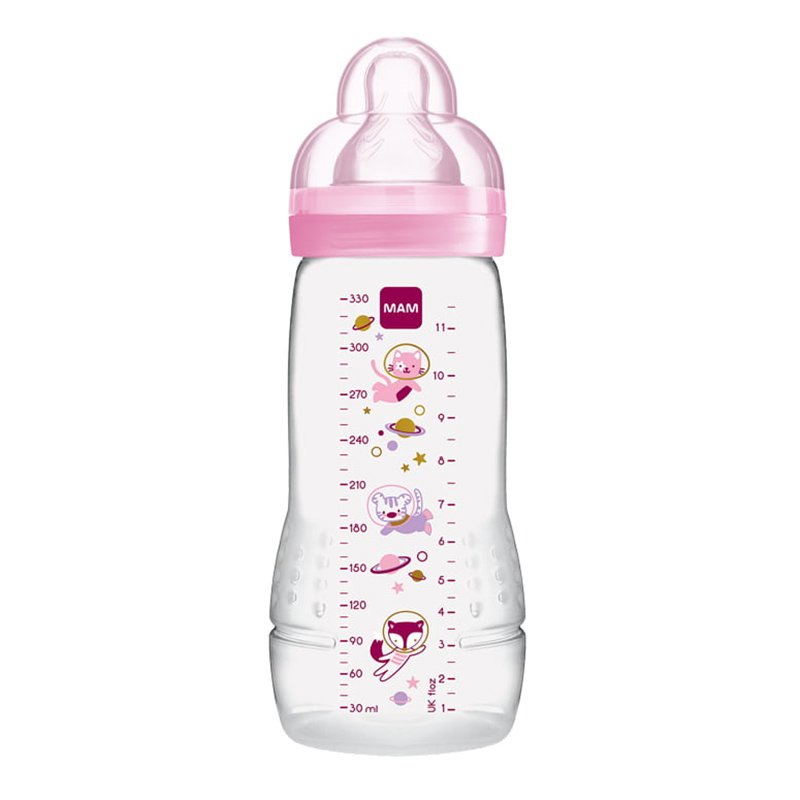 Mam Mam Easy Active Baby Bottle Fairy Tale Κωδ 361S Μπιμπερό Πολυπροπυλενίου με Θηλή Σιλικόνης 4m+, 330ml - Ροζ