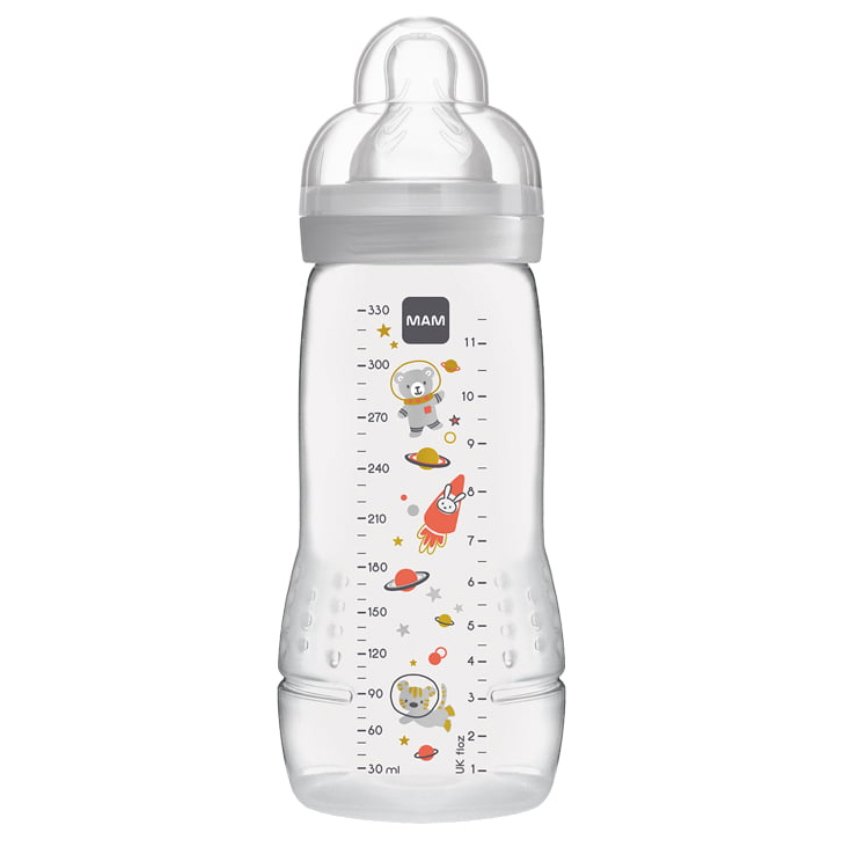 Mam Easy Active Baby Bottle Fairy Tale Κωδ 361S Μπιμπερό Πολυπροπυλενίου με Θηλή Σιλικόνης 4m+, 330ml – Γκρι
