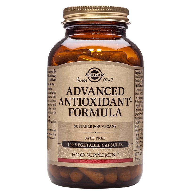 Solgar Advanced Antioxidant Formula Συμπλήρωμα Διατροφής για την Προστασία των Υγιών Κυττάρων του Οργανισμού veg.caps – 120 caps