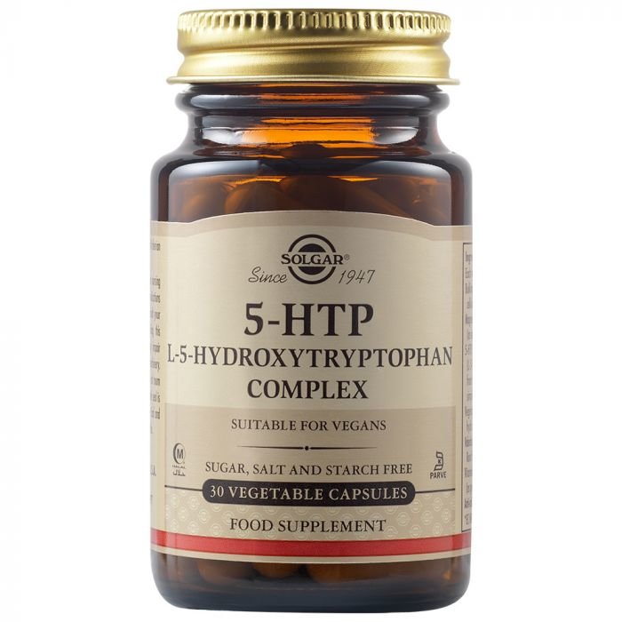 Solgar 5-HTP (5-Υδροξυ-Τρυπτοφανη) 100mg Συμπλήρωμα Διατροφής Απαραίτητο για την Καλή Υγεία του Εγκεφάλου 30veg.caps