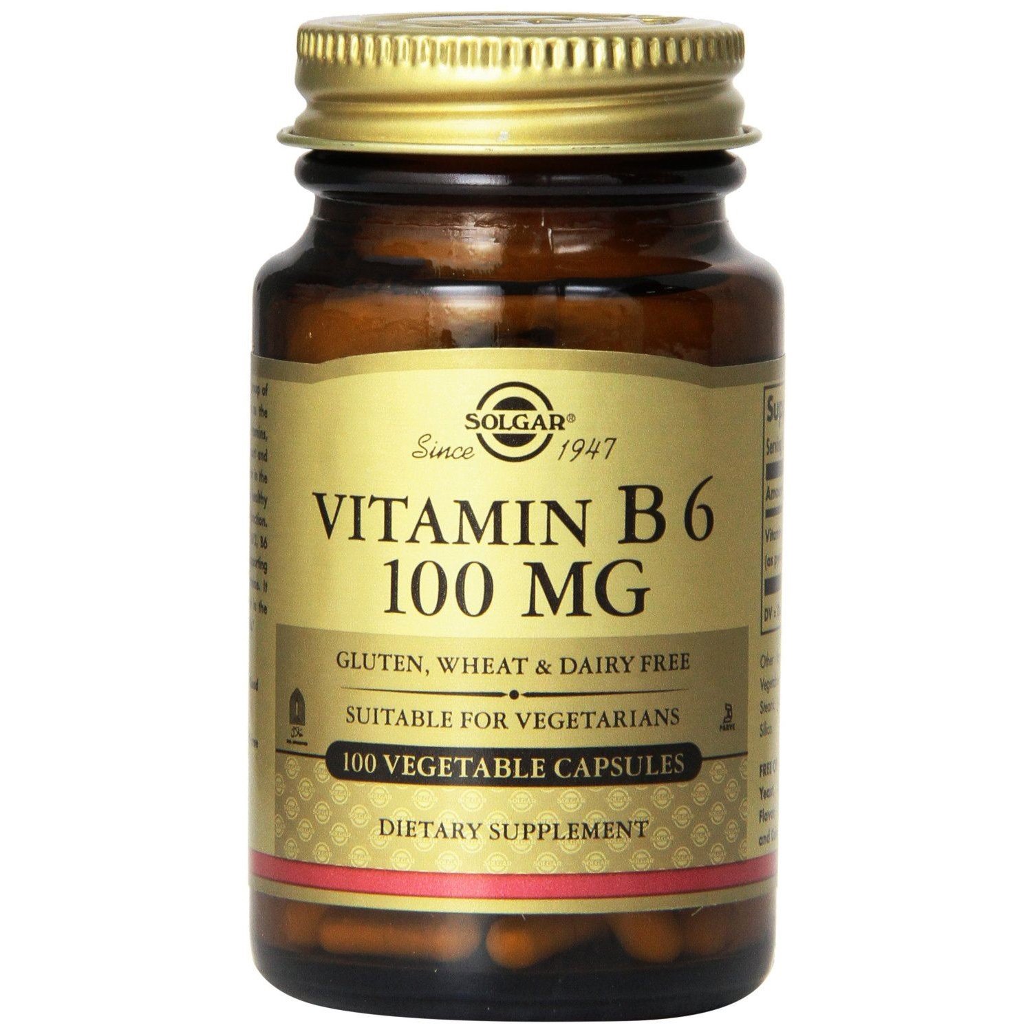 Vitamin B6 100tabs Solgar,Συμπλήρωμα Διατροφής για την Ομαλή Λειτουργία του Εγκεφάλου και του Νευρικού Συστήματος – 100mg/100caps