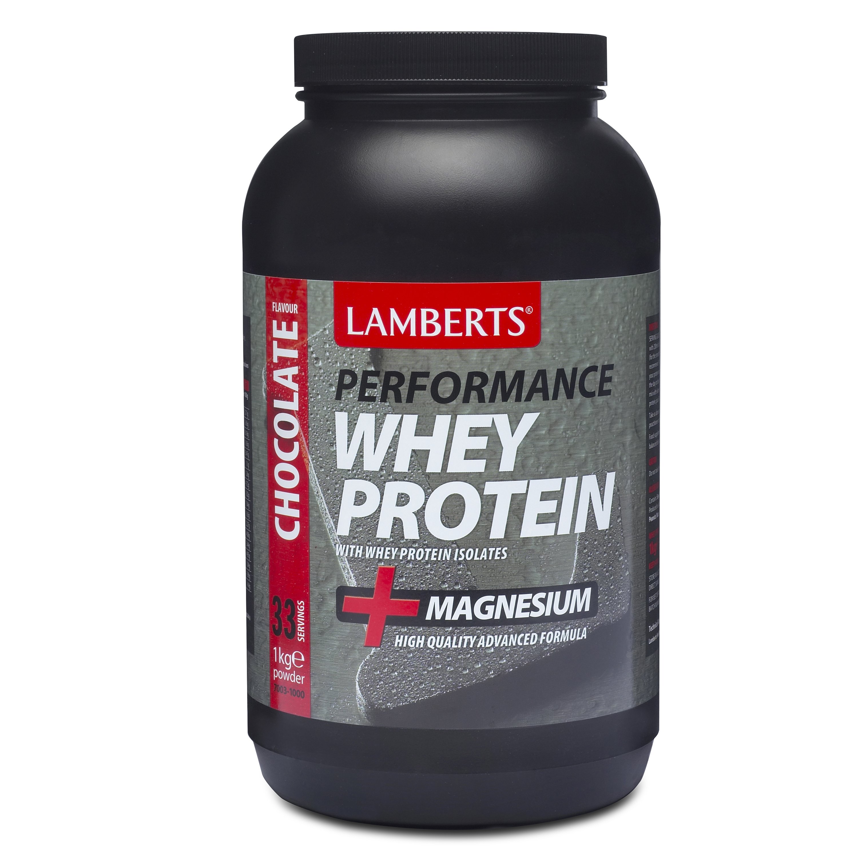 Lamberts Performance Whey Protein Powder Magnesium Πρωτεΐνη Ορού Γάλακτος σε Σκόνη, με Υπέροχη Γεύση & Προσθήκη Μαγνησίου 1000g – Chocolate