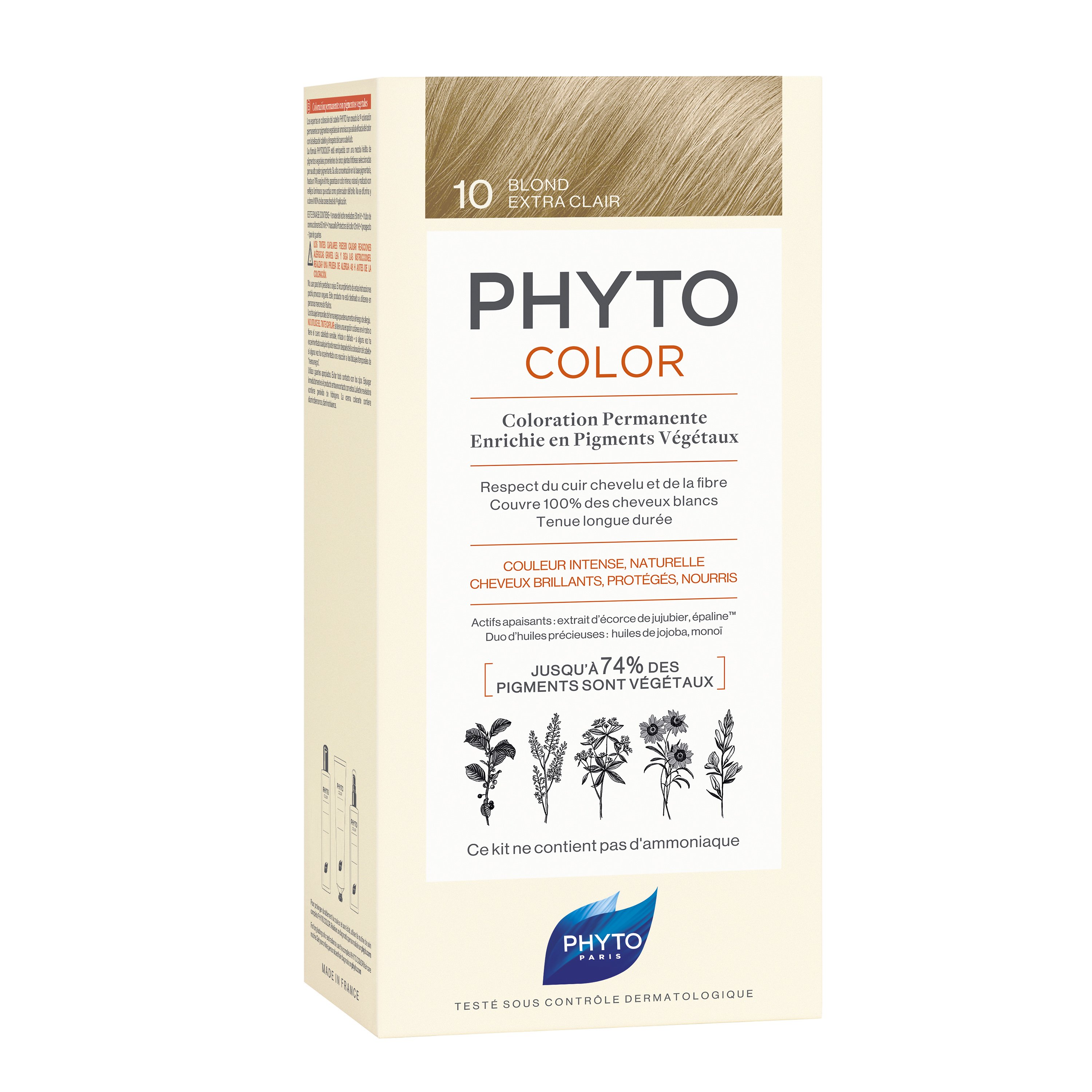 Phyto PhytoColor Coloration Permanente η No1 Μόνιμη Βαφή Μαλλιών Χωρίς Χρωστικές Ουσίες & Αμμωνία – 10 Κατάξανθο Πλατινέ