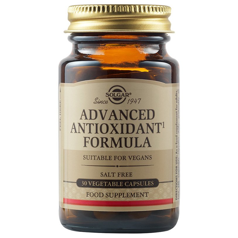 Solgar Advanced Antioxidant Formula Συμπλήρωμα Διατροφής με Αντιοξειδωτική Δράση Κατά της Φθοράς των Κυττάρων 30veg.caps