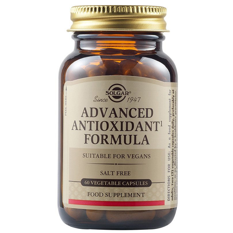 Solgar Advanced Antioxidant Formula Συμπλήρωμα Διατροφής με Αντιοξειδωτική Δράση Κατά της Φθοράς των Κυττάρων 60veg.caps