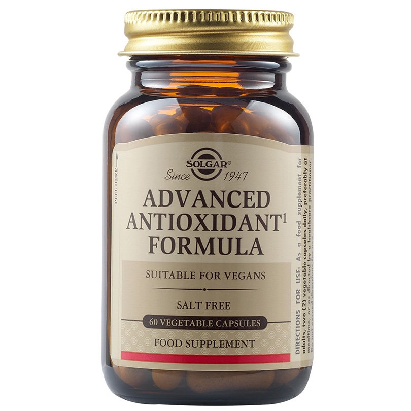 Solgar Advanced Antioxidant Formula Συμπλήρωμα Διατροφής με Αντιοξειδωτική Δράση Κατά της Φθοράς των Κυττάρων 60veg.caps