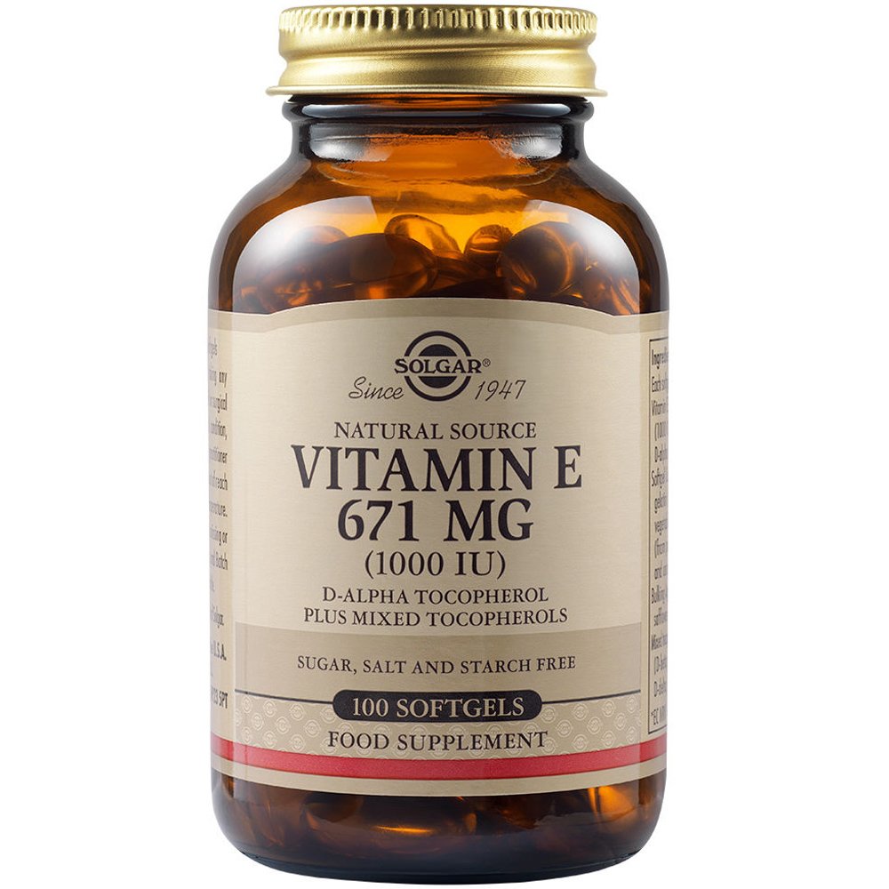 Solgar Natural Vitamin E 671mg Συμπλήρωμα Διατροφής με Φυσικής Πηγής Βιταμίνη Ε Πλούσια σε Αντιοξειδωτικά 100 Softgels