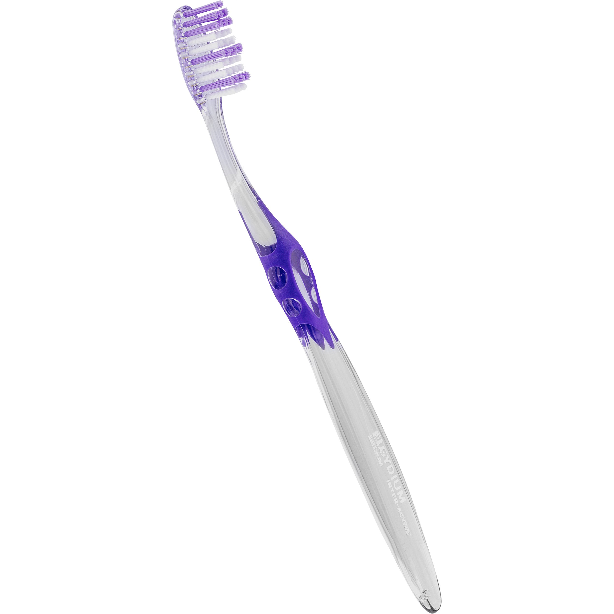 Elgydium Interactive Classic Medium Toothbrush Μωβ Χειροκίνητη Οδοντόβουρτσα με Μέτριες Ίνες 1 Τεμάχιο