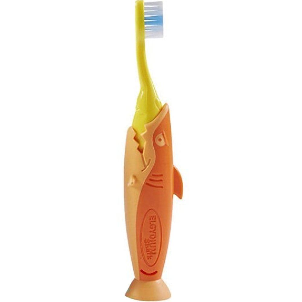 Elgydium Kids Shark Soft Toothbrush Μαλακή Οδοντόβουρτσα για Παιδιά 2-6 Years 1 Τεμάχιο – πορτοκαλί
