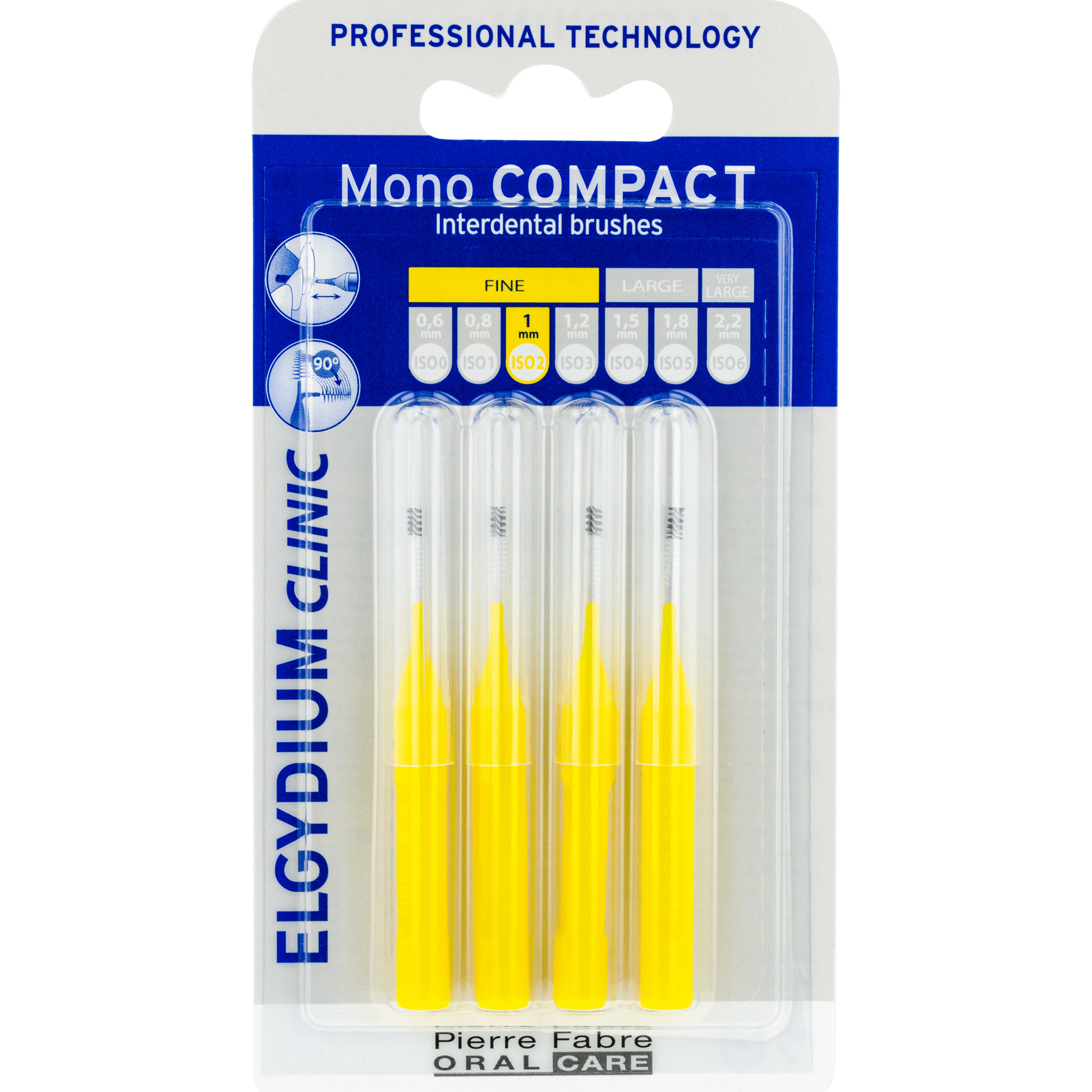 Elgydium Clinic Mono Compact Interdental Brushes 0.5mm Μεσοδόντια Βουρτσάκια Ιδανικά για Άτομα με Εμφυτεύματα ή Σιδεράκια 4 Τεμάχια