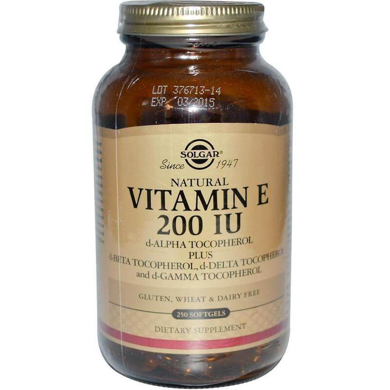 Solgar Vitamin E Συμπλήρωμα Διατροφής Φυσικής Πηγής Βιταμίνη Ε Πλούσια σε Αντιοξειδωτικά Natural softgels – 134mg 200iu 250s