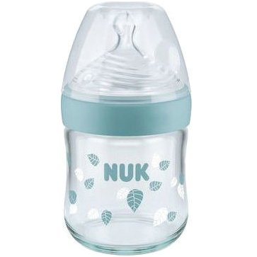 Nuk Nature Sense Γυάλινο Μπιμπερό με Θηλή Σιλικόνης Small 0-6 Μηνών 120ml – πράσινο