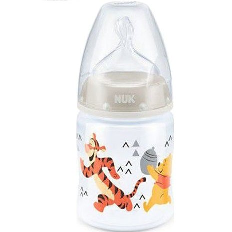 Nuk First Choice+ Winnie the Pooh Πλαστικό Μπιμπερό Θηλή Σιλικόνης 0-6m 150ml – γκρι