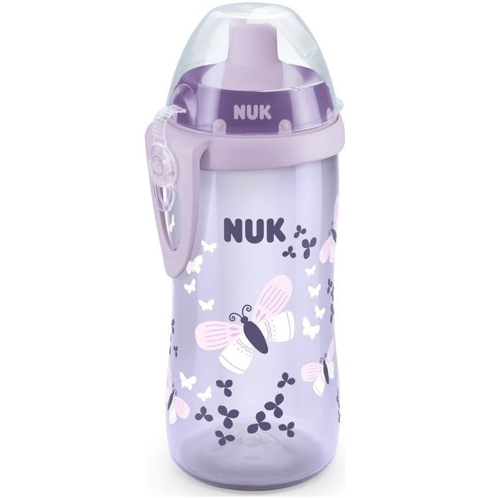 Nuk Flexi Cup Κύπελλο Πολυπροπυλενίου με Μαλακό Καλαμάκι Σιλικόνης 12+m BPA Free 300ml – μωβ