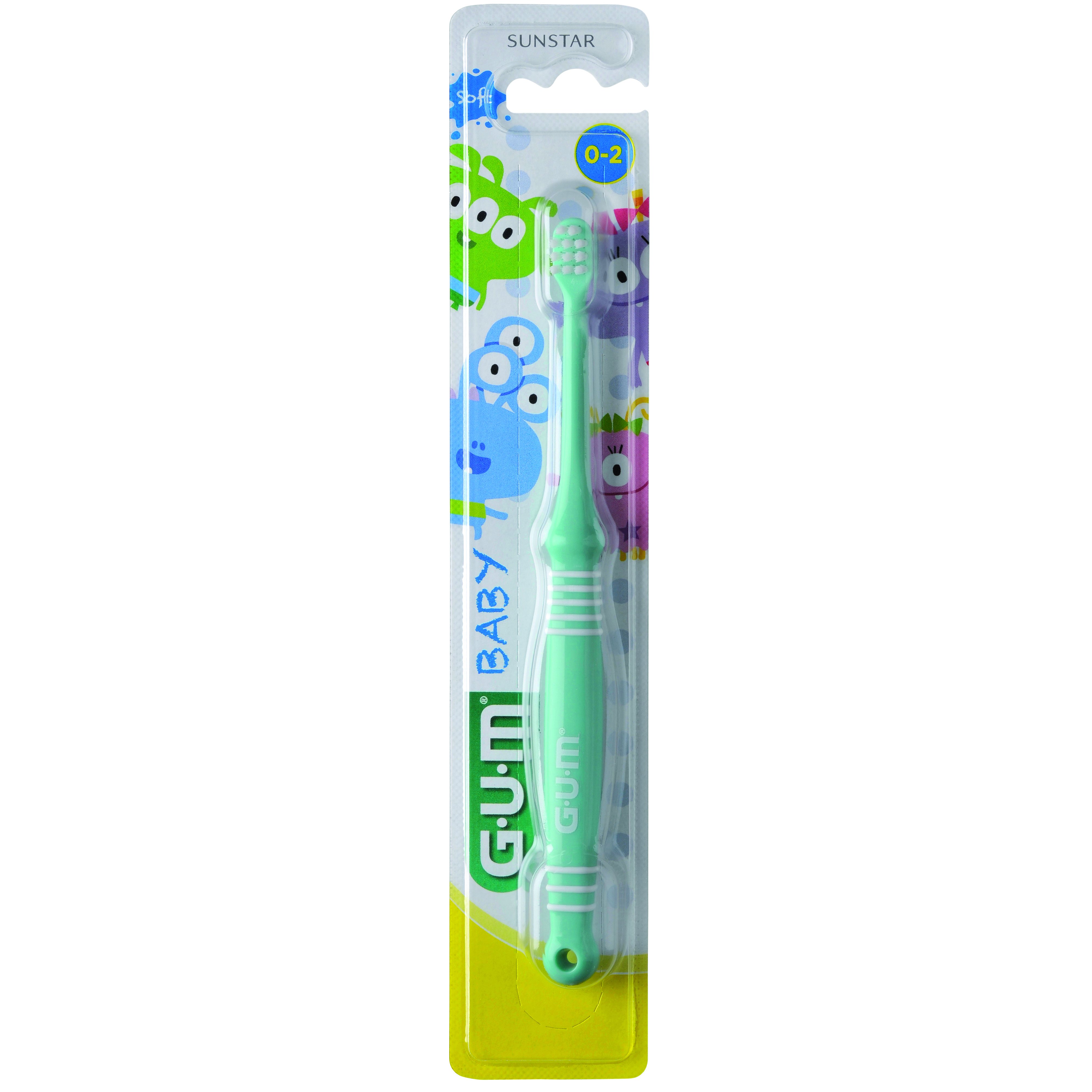Gum Gum Baby 0-2 Years Soft Toothbrush Βρεφική Οδοντόβουρτσα με Μαλακές Τρίχες & Μικρή Κεφαλή για Ευκολία στη Χρήση 1 Τεμάχιο - Πράσινο