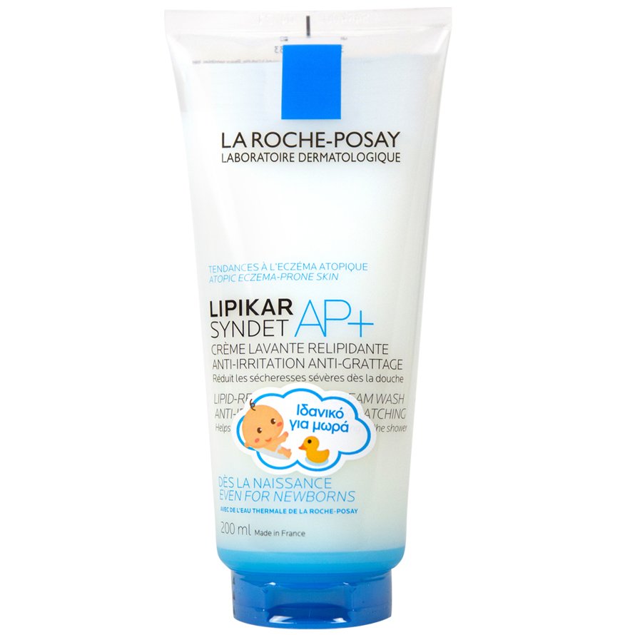 La Roche-Posay Lipikar Syndet AP+ Κρέμα Καθαρισμού για Αναπλήρωση των Λιπιδίων, Κατά των Ερεθισμών & του Κνησμού, Χωρίς Σαπούνι – 200ml