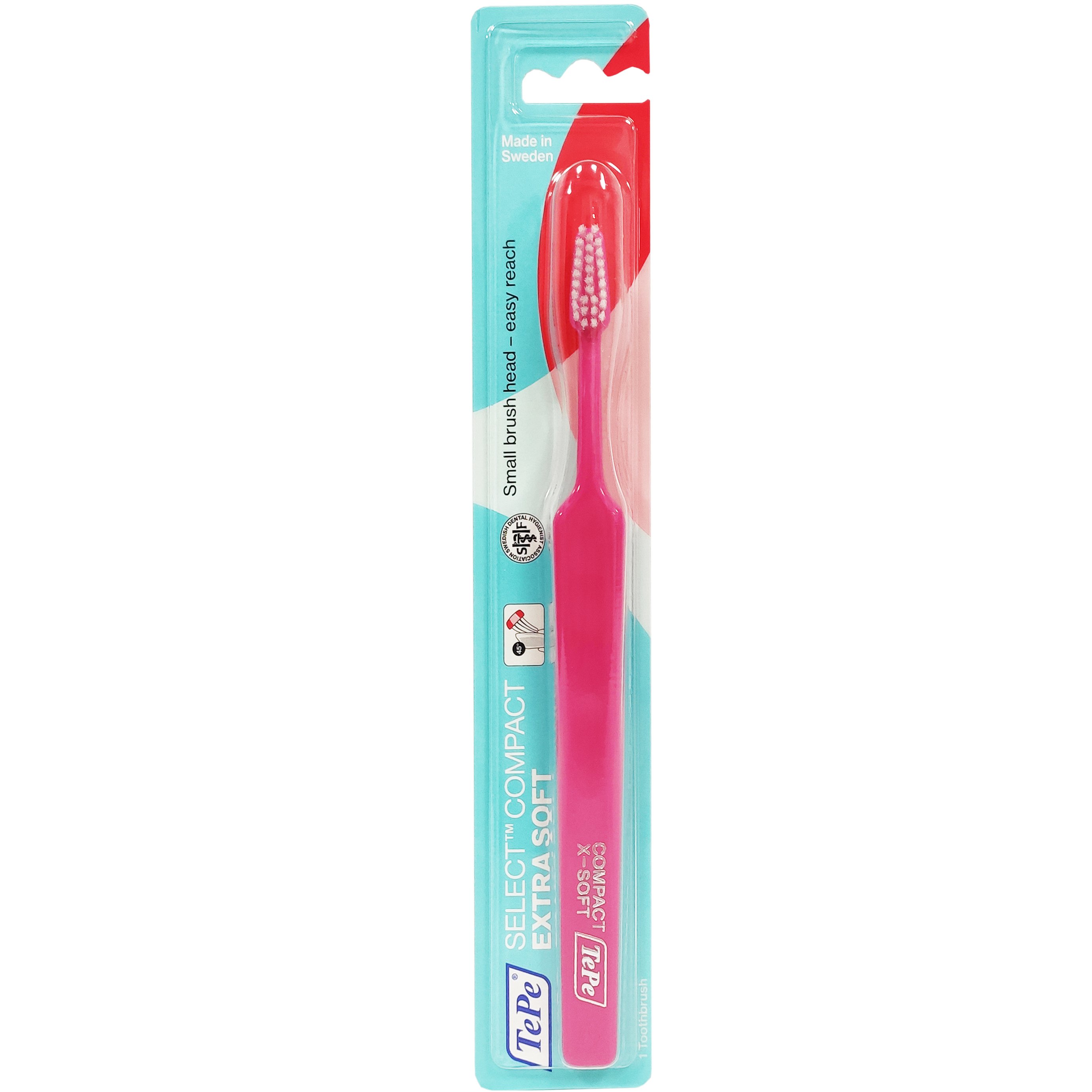 TePe Select Compact Soft Οδοντόβουρτσα Μαλακή για Αποτελεσματικό Καθαρισμό 1 Τεμάχιο – κόκκινο