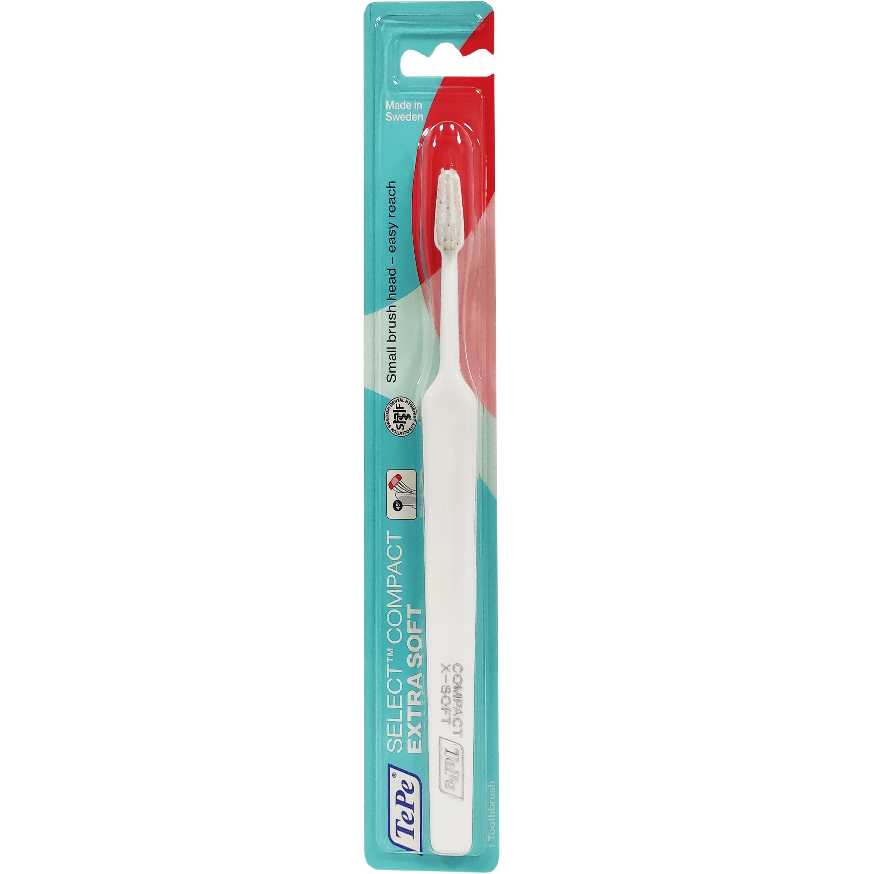 TePe Select Compact Extra Soft Οδοντόβουρτσα Πολύ Μαλακή για Αποτελεσματικό Καθαρισμό & Προστασία των Ούλων 1 Τεμάχιο – άσπρο