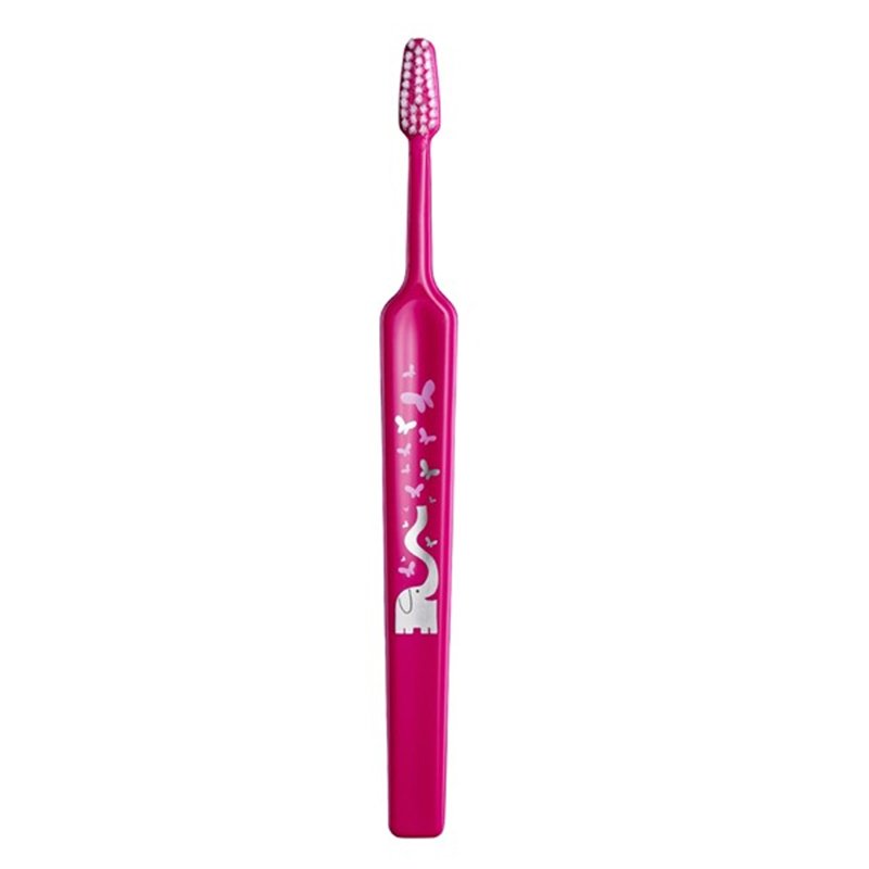 TePe Kids Soft Zoo 3+, Παιδική Οδοντόβουρτσα Μαλακή με Διάφορες Παραστάσεις από 3 Ετών 1 Τεμάχιο – Φούξια