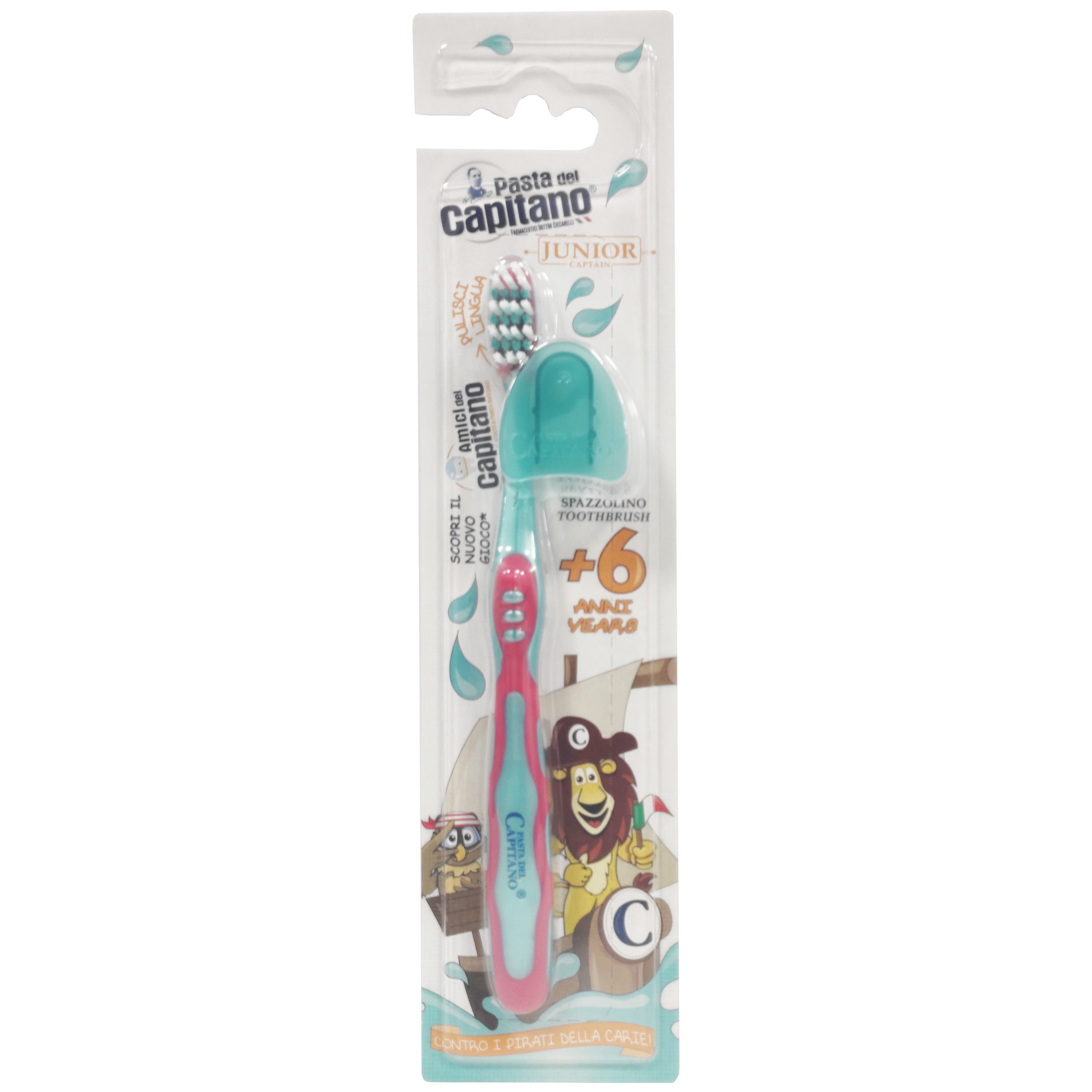 Pasta Del Capitano Junior Toothbrush Παιδική Οδοντόβουρτσα Από 6 Ετών 1 Τεμάχιο – κόκκινο