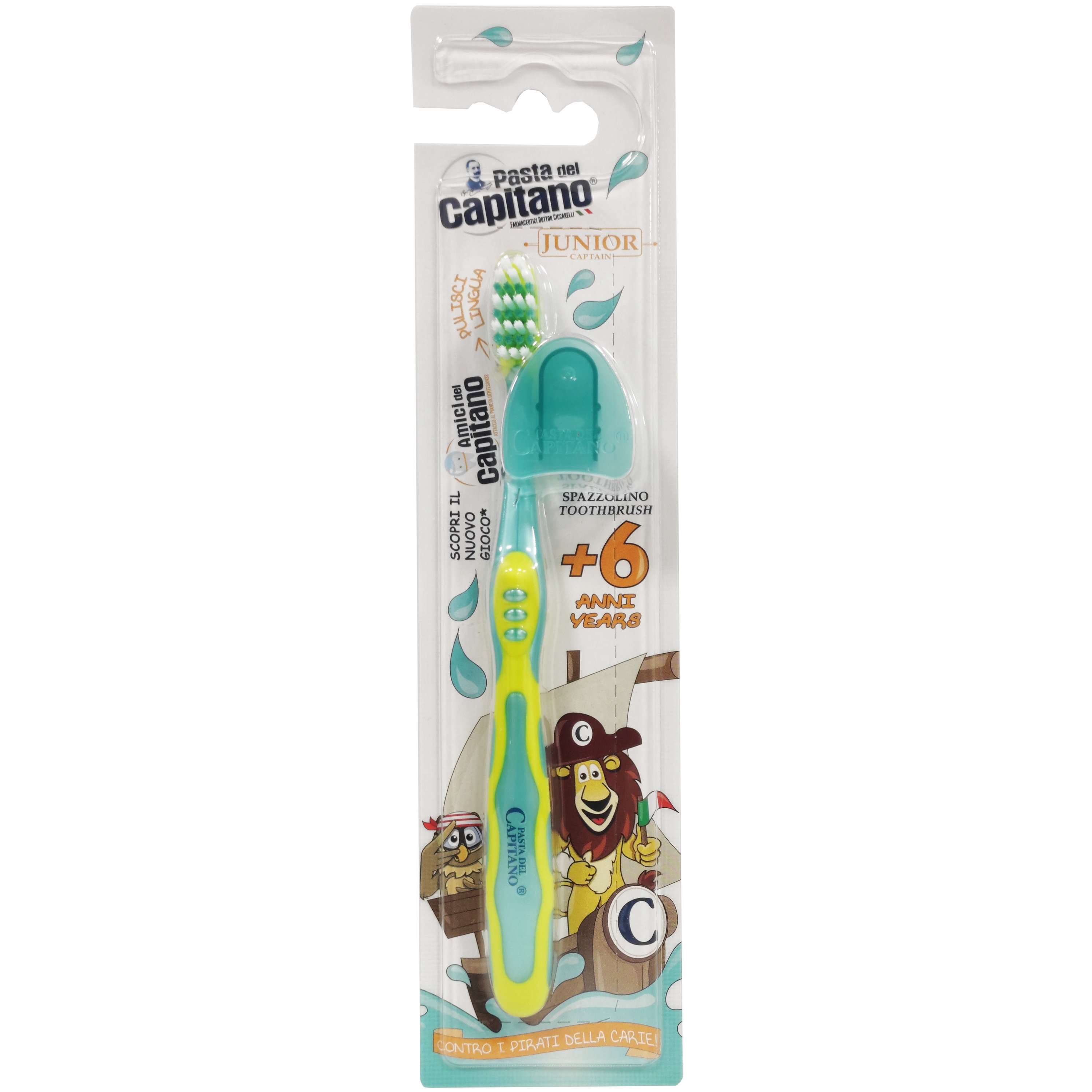 Pasta Del Capitano Junior Toothbrush Παιδική Οδοντόβουρτσα Από 6 Ετών 1 Τεμάχιο – κίτρινο